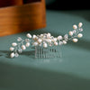 Elegant Wedding Hair Comb Handmade Freshwater Pearl Flower Hair Accessory For Brides Retro Women