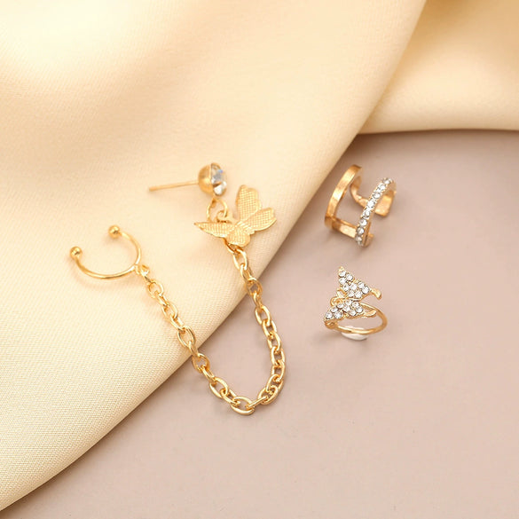 Elegant Women's Alloy Butterfly Ear Clip Set