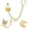 Elegant Women's Alloy Butterfly Ear Clip Set