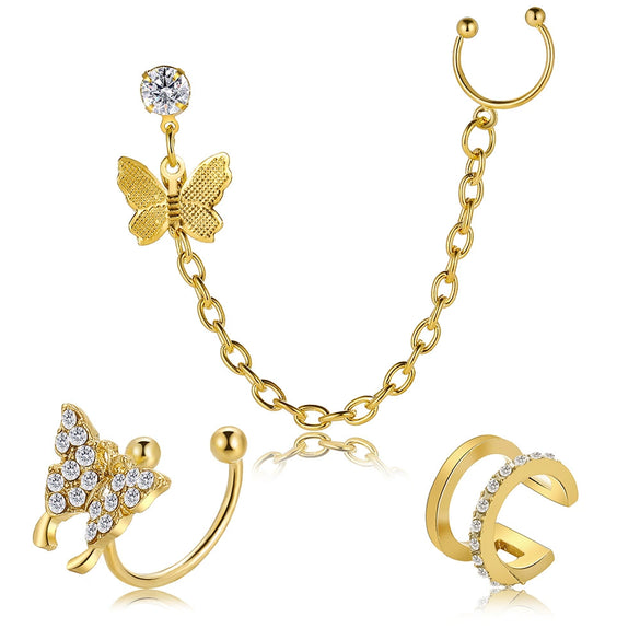 Elegant Women's Alloy Butterfly Ear Clip Set