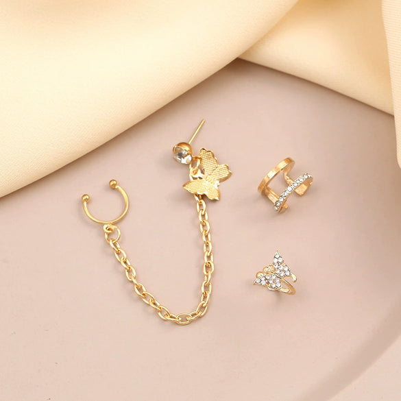 Elegant Women's Alloy Butterfly Ear Clip Set