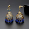 Elegant Women's Copper Geometric Bell Pearl Tassel Earrings With Electroplated Finish