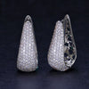 Elegant Women's Copper U Shaped Earrings With Inlaid Zircon Gold Tone Gem Set Fashion Jewelry