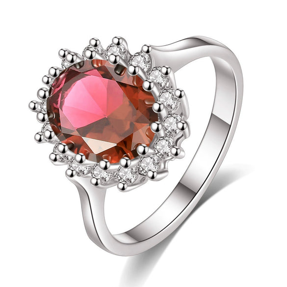Elegant Women's Copper Zircon Star Ring Fashion Geometric Princess Style Jewelry