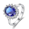 Elegant Women's Copper Zircon Star Ring Fashion Geometric Princess Style Jewelry