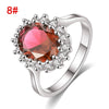 Elegant Women's Copper Zircon Star Ring Fashion Geometric Princess Style Jewelry