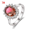 Elegant Women's Copper Zircon Star Ring Fashion Geometric Princess Style Jewelry