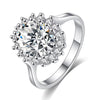 Elegant Women's Copper Zircon Star Ring Fashion Geometric Princess Style Jewelry
