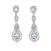 Elegant Women’s Copper Zircon Teardrop Dangle Earrings Fashion Bridal Inspired Long Drop Ear Jewelry