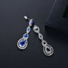 Elegant Women’s Copper Zircon Teardrop Dangle Earrings Fashion Bridal Inspired Long Drop Ear Jewelry