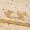 Elegant Women's Ear Clip Without Ear Holes Copper Inlaid Zircon Heart Shaped Multi Layer Ear Clip With Electroplating