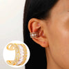 Elegant Women's Ear Clip Without Ear Holes Copper Inlaid Zircon Heart Shaped Multi Layer Ear Clip With Electroplating