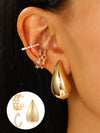 Elegant Women's Ear Clip Without Ear Holes Copper Inlaid Zircon Heart Shaped Multi Layer Ear Clip With Electroplating
