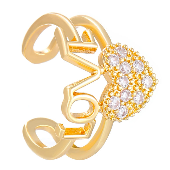 Elegant Women's Ear Clip Without Ear Holes Copper Inlaid Zircon Heart Shaped Multi Layer Ear Clip With Electroplating