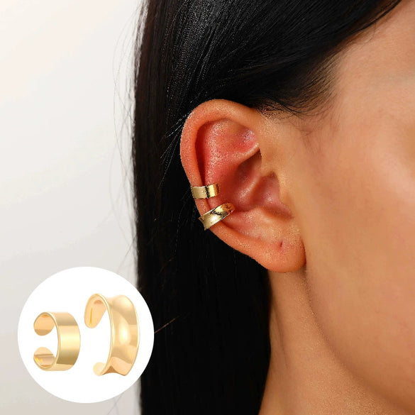 Elegant Women's Ear Clip Without Ear Holes Copper Inlaid Zircon Heart Shaped Multi Layer Ear Clip With Electroplating