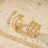 Elegant Women's Ear Clip Without Ear Holes Copper Inlaid Zircon Heart Shaped Multi Layer Ear Clip With Electroplating