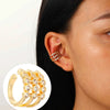 Elegant Women's Ear Clip Without Ear Holes Copper Inlaid Zircon Heart Shaped Multi Layer Ear Clip With Electroplating