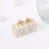 Elegant Women's Geometric Copper Zircon Tassel Earrings Minimalist High End Electroplated Dress Jewelry