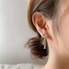 Elegant Women's Pearl Bow Diamond Earrings Simple 925 Silver Pin Metal Stud Earrings With Electroplated Finish