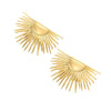 Elegant Women's Vintage Stainless Steel Half Sunflower Earrings With Electroplating