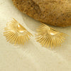 Elegant Women's Vintage Stainless Steel Half Sunflower Earrings With Electroplating