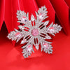 Elegant Zinc Alloy Christmas Snowflake Brooch With Sparkling Diamond Detail Versatile Corsage Pin For Suit Coats And Festive Outfits
