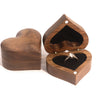 Embossed Love Black Walnut Solid Wood Ring Box Proposal Ring Gift Box Wooden Jewelry Storage Box For Women