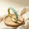 Enamel Clover Open Bangle Bracelets For Children Macaron Color Fresh Floral Jewelry Accessories With Plated Finish Wholesale