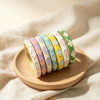 Enamel Clover Open Bangle Bracelets For Children Macaron Color Fresh Floral Jewelry Accessories With Plated Finish Wholesale