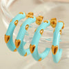 Enamel Heart Shape Stainless Steel Electroplated Women's Earrings
