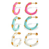 Enamel Heart Shape Stainless Steel Electroplated Women's Earrings