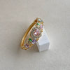 Enamel Heartshaped Wide Bangle Bracelet With Hollow Out Details And Plated Finish Fashion Jewelry
