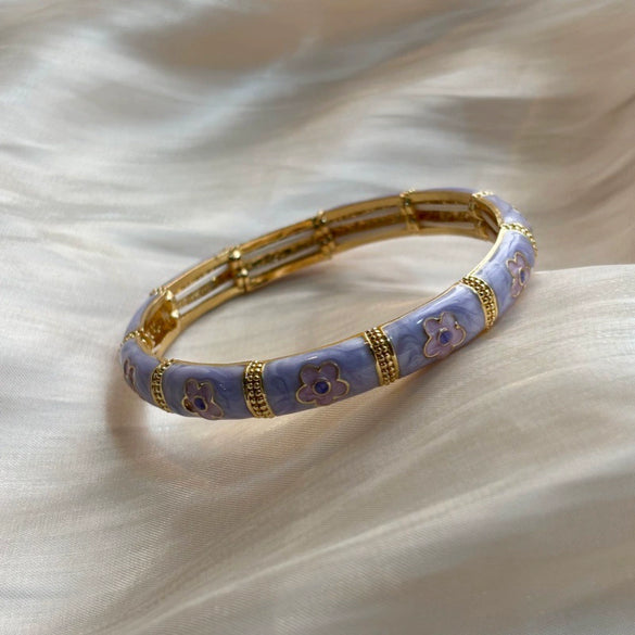 Enamel Retro Patchwork Bracelet With Plated Finish Simple And Versatile Fashion Jewelry Accessory
