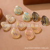 Enamel Striped Geometric Melon Seed Titanium Steel Women's Oildropping Thread Earrings