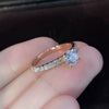 Engagement Diamond Ring Copper Plated Platinum Geometric Style Jewelry For Women