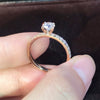 Engagement Diamond Ring Copper Plated Platinum Geometric Style Jewelry For Women