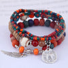 Ethnic Style Geometric Alloy Tribal Women's Bracelet With Disc Tower Wings And Rice Beads