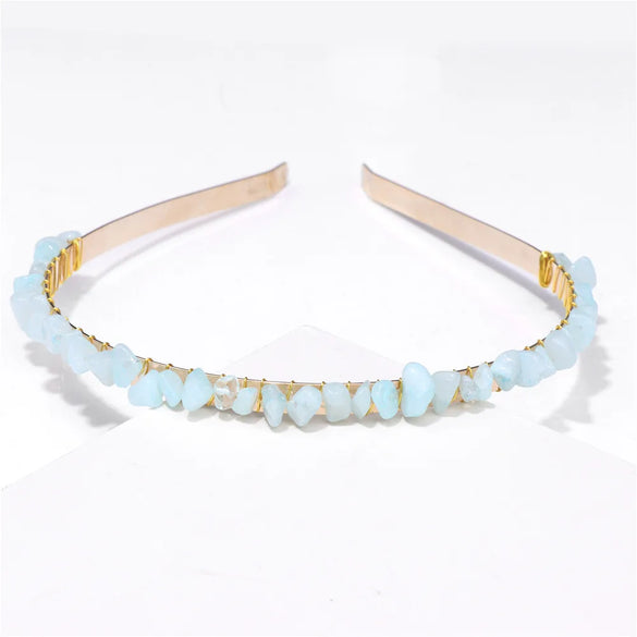 Ethnic Style Geometric Stone Metal Handmade Hair Band