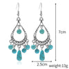 Ethnic Style Oval Water Droplets Alloy Inlay Turquoise Women'S Bracelets Earrings Necklace