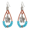 Ethnic Style Vintage Alloy Turquoise Flower Earrings Set With Diamonds