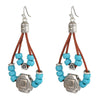 Ethnic Style Vintage Alloy Turquoise Flower Earrings Set With Diamonds
