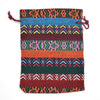 Ethnic style Striped Cotton Cloth Bucket Pocket Drawstring Beads Bracelet Play Packaging Bag Sachet Bag