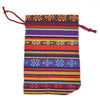 Ethnic style Striped Cotton Cloth Bucket Pocket Drawstring Beads Bracelet Play Packaging Bag Sachet Bag