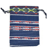 Ethnic style Striped Cotton Cloth Bucket Pocket Drawstring Beads Bracelet Play Packaging Bag Sachet Bag