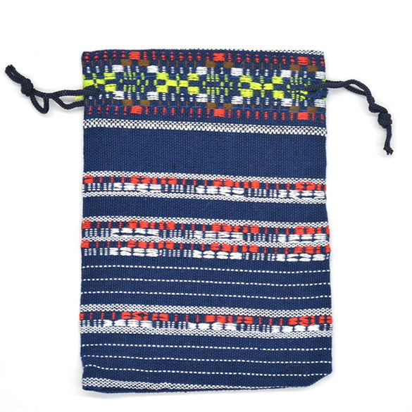 Ethnic style Striped Cotton Cloth Bucket Pocket Drawstring Beads Bracelet Play Packaging Bag Sachet Bag