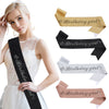 Etiquette Belt Glitter Cloth Sardine Material With Bronzing Printing And Hot Diamond Shoulder Strap