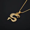 Europe And America Cross Border Hip Hop New Arrival Twelve Zodiac Dragon Pendant Chinese Style Gold-Plated Full Diamond Pendant Men's And Women's Sweater Chains