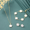 Copper Elegant Simple Style Plating Flower Diamond Jewelry Set