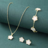 Copper Elegant Simple Style Plating Flower Diamond Jewelry Set