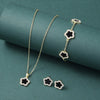 Copper Elegant Simple Style Plating Flower Diamond Jewelry Set